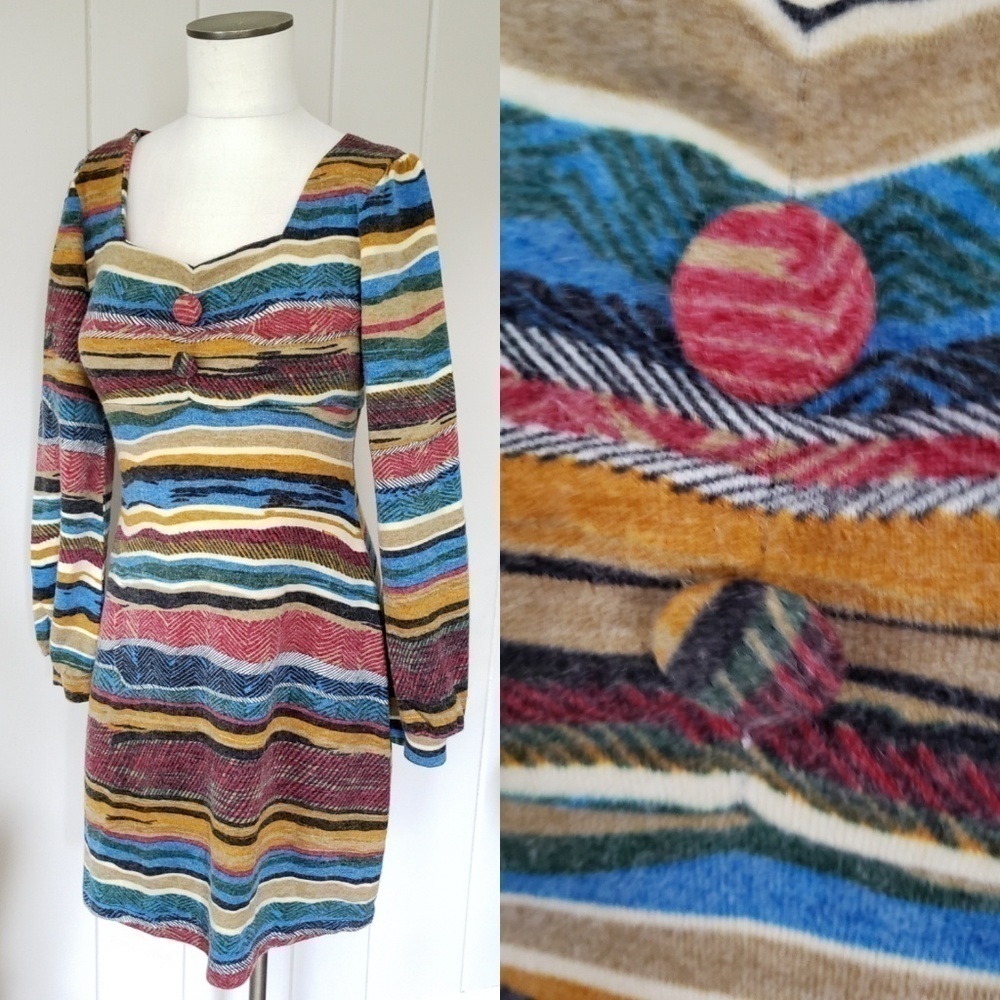 Pants Store Sweater Dress Size Medium Multi Color Long Sleeve Knit Fall Winter — image 2 of 8